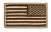 American Flag Patch Coyote - Reverse Hooked Attachment Sewn On Coyote/Subdued 3 1/4" X 1 13/16" - TCSH 03803