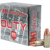 CRITICAL DUTY 9MM 135gr FLEXLOCK Box of 25 hornady, hornady ammo, hornady ammunition