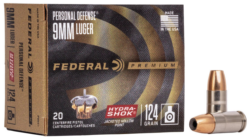 Federal 9mm 124gr JHP Hydra-Shok Box of 20 ammo, ammo sales, best ammo prices, ammo prices, 9mm ammo, 9mm 115 grain, 9mm ammo 115 grain, 9mm ammo for sale