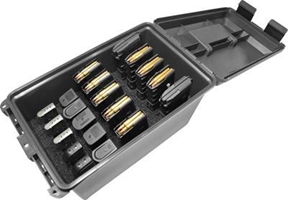 Tactical Mag Can -for 10 (30 Rd) AR Mags & 10 (double stacked) Handgun mags-Black 