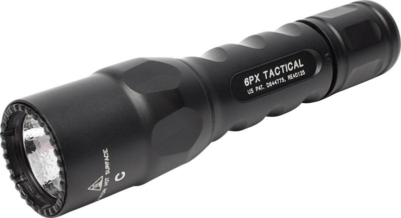 FL, 6PX TACTICAL, 6V, SINGLE STAGE 600 LU, WH LED, ALUM. BLACK TYPE III ANO, CLICK SWITCH 