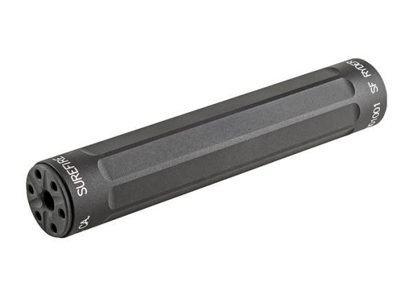 THREAD-ON SOUND SUPPRESSOR, FOR USE WITH .22 LR, .22 MAG & 17 HMR AMMUNITION, THREADS DIRECTLY TO 1/2-28 THREADED BARRELS, STAINLESS STEEL BAFFLE CONSTRUCTION, BLACK HARD ANODIZED FINISH 