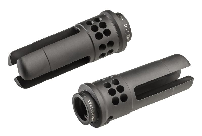 PORTED 3 PRONG FLASH HIDER FOR REDUCING MUZZLE RISE, SERVES AS A SUPPRESSOR ADAPTER FOR 556 SOCOM SUPPRESSORS WITH 1/2-28 THREAD 