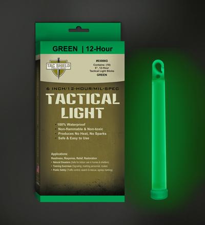 Tactical 12 Hour Light Stick Chemical Reaction Lighting Green 6 Inch 